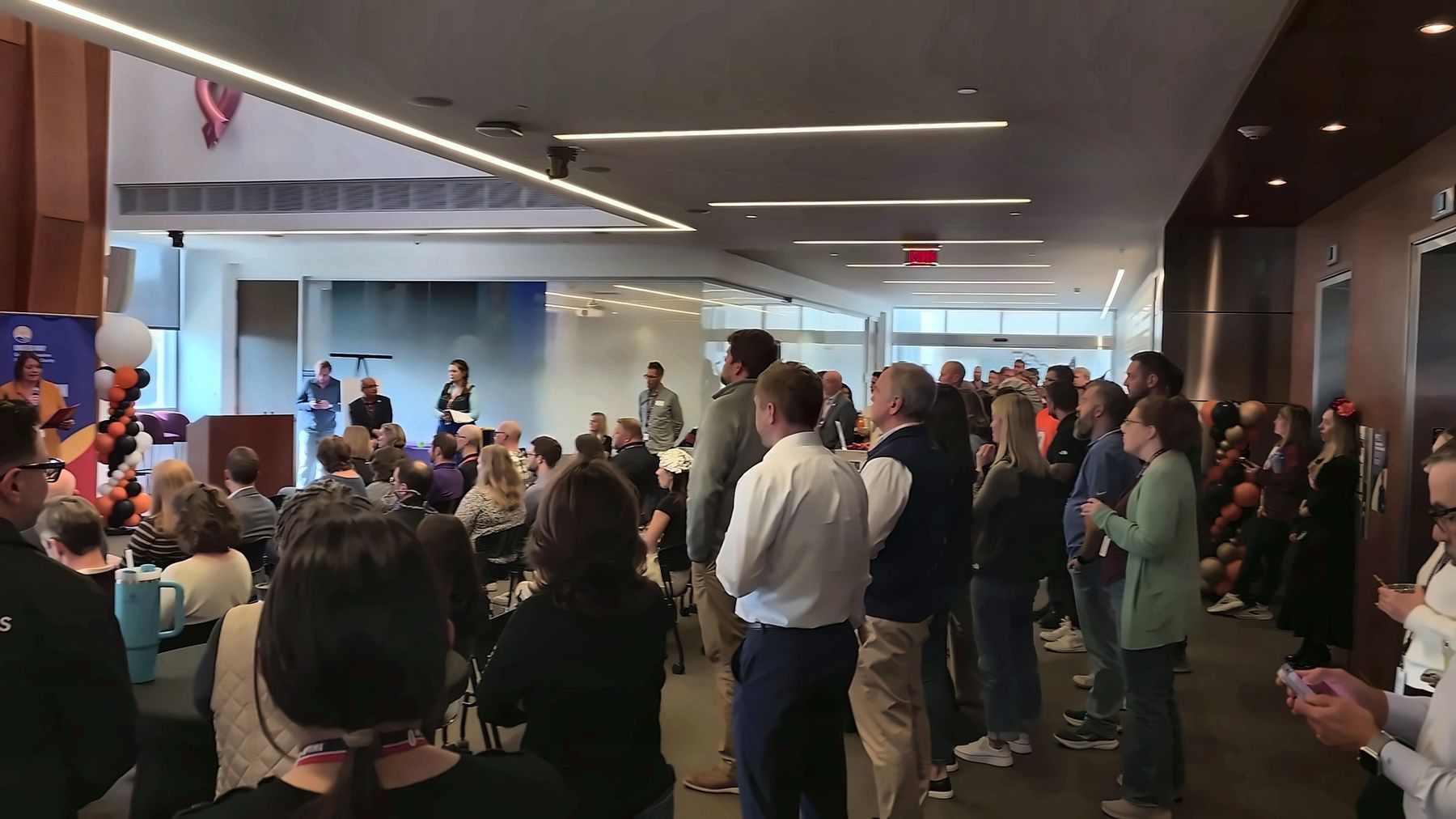 A packed room at the Clarios United Way campaign close party at Florist Tower