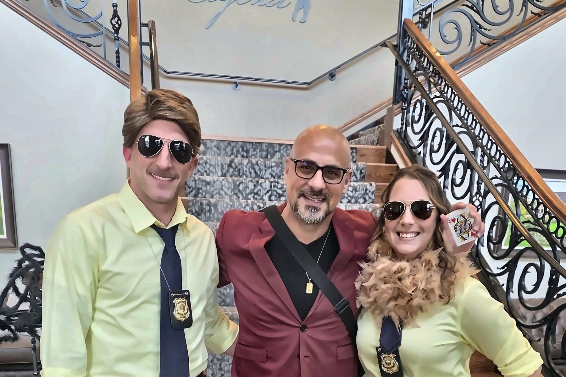 Eric Mina with Galaween host Christi King and a guest in costume at Galaween 2026
