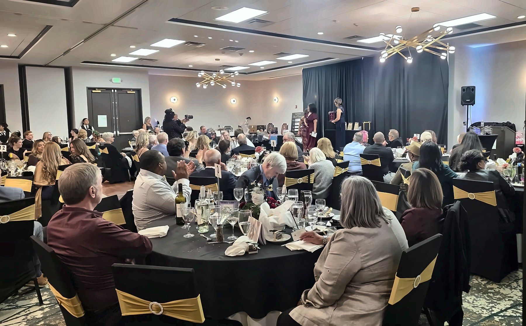 The ballroom at the Northern Kane County Chamber of Commerce awards gala in Elgin