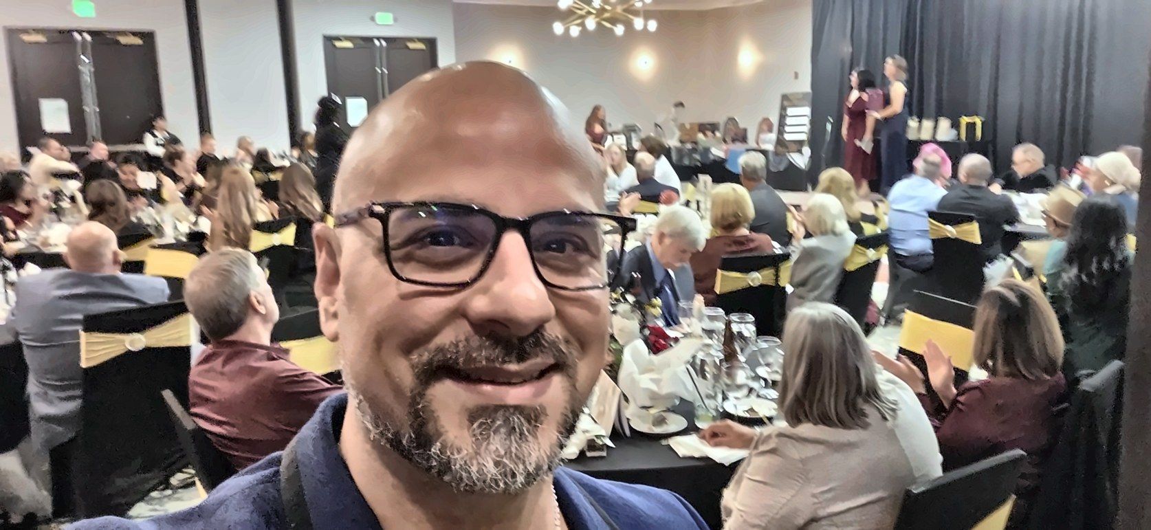 Eric Mina in the ballroom as the NKCC awards wrap up